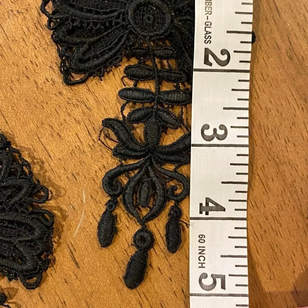 Vintage Black Lace Appliqués Butterfly